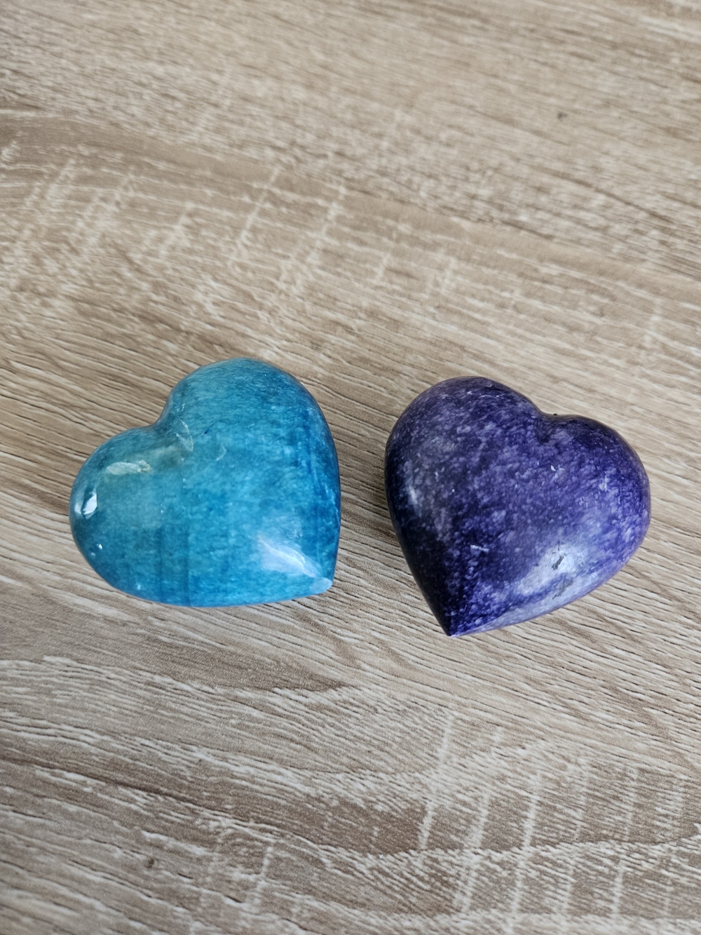 Blue and Purple Heart-Shaped Decorative Stones/Crystals - Home Accents